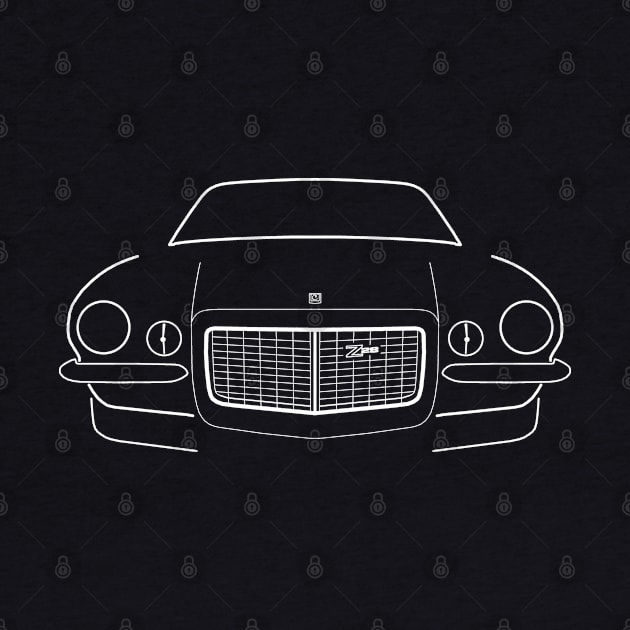 Camaro 1973 classic muscle car white outline graphic by soitwouldseem